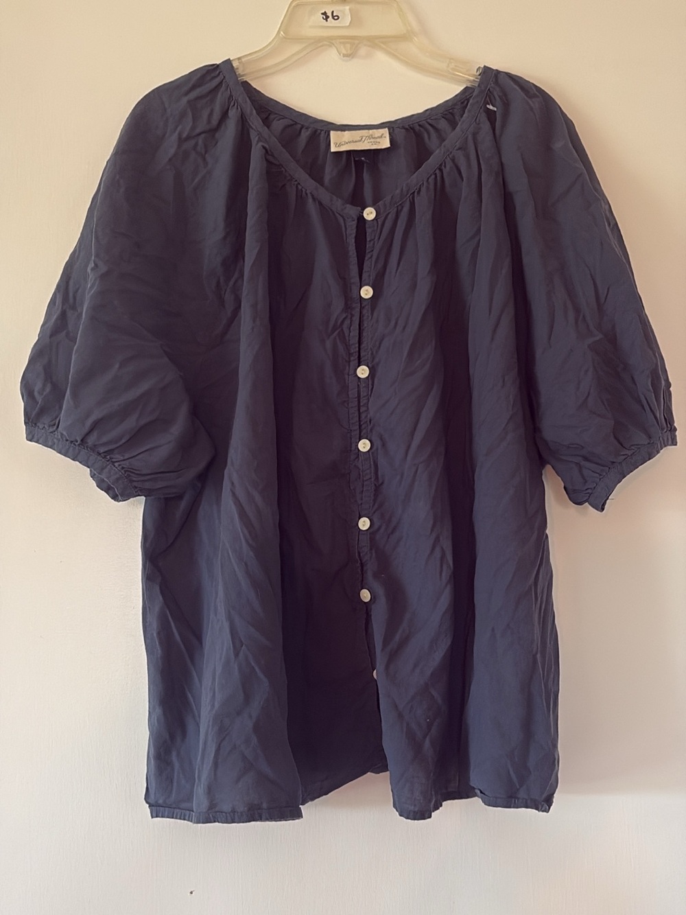 Lightweight Button-Front Women’s Peasant Top